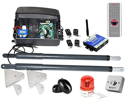 Motor Puerta Corredera, Con teclado de huellas dactilares Kit de actuadores de puerta de abridor de puerta oscilante automático opcional 12 V CC por hoja 200 kg for entrada
