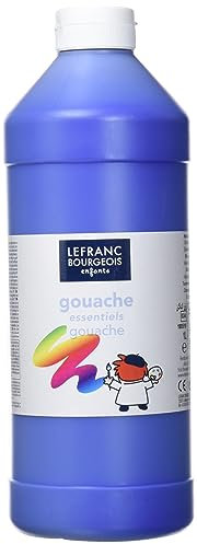 Lefranc Bourgeois - Gouache liquide Essentiel pour enfants - Bouteille 1L - Bleu foncé