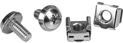 StarTech.com Vis M6 et écrous cages M6 pour rack serveur - Vis M6 12 mm de montage pour armoire - Paquet de 20 (CABSCRWM620)