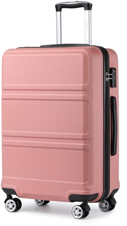 KONO Koffer Groß Leicht Hartschalenkoffer Trolley Reisekoffer mit 4 Rollen und TSA Schloss, 74x48x30cm, 94Liter, Zwillingsrollen Rollkoffer, ABS Hartschale (Rosegold, XL)