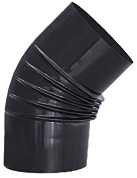 Codo 72° en color negro vitrificado 900°C-Ø100 mm - para conductos de estufas y chimeneas