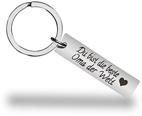 Schlüsselanhänger mit Gravur aus Edelstahl | Du bist die Beste Oma der Welt | Großmutter Geschenk Anhänger Geburtstag Geschenk-Idee Aufmerksamkeit Familie Verwandte Verwandtschaft