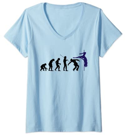 Donna Pole Dance - Pole Dance Evolution Dance Pole Abbigliamento Fitness Maglietta con Collo a V