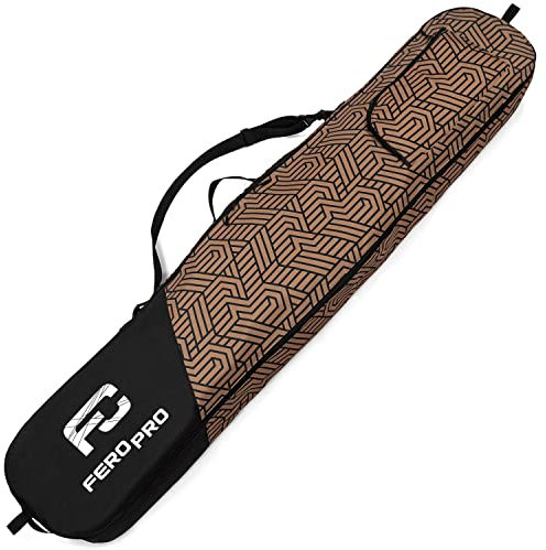 Ferocity Premium Snowboardtasche Board Bag Snowboardbag Abdeckung 170 cm aus Wasserdichtem Polyester mit Tragegurt und Schultergurt Schwarz Braun Geometric [051]