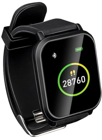 Umbro Fitness Tracker Bluetooth – Smart Watch mit Sportfunktionen – Fitnessuhr HR und Körpertemperatursensor – Schrittzähler 1,3 Zoll Touchscreen – Sportuhr IP68 wasserdicht – Schwarz