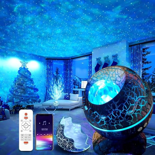Dinosaur Egg Galaxy Star Projector: Sensory Night Light with White Noise Machine, Bluetooth & Timer, Lava Lamp, led lights for Bedroom, Ceiling Projector, Christmas Gifts for Kids, Teens, Adults