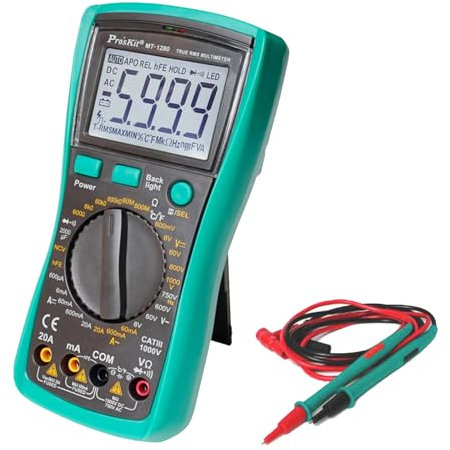 Pro'sKit Tool solutions MT-1280 3 5/6 Digital TRUE RMS Multimeter Capacitance/Temperature CE CATIII safety standard 1M drop protection. 5999 counts. 0.5% best accuracy(MT-1280)