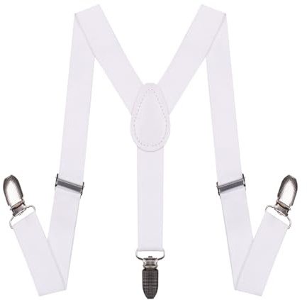 NestNook Bretelle per bambini a forma di Y per ragazzi e ragazze, bianco, Taglia unica