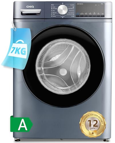 CHiQ CW075863AX, Lavatrice 7 kg Slim, Space Pro, Funzione Vapore, Lavaggio Smart One-Touch, Motore a Inverter BLDC, Lavaggio Rapido in 15 minuti, 15 Cicli di Lavaggio