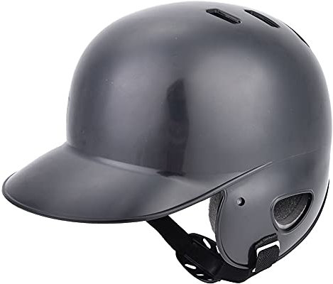 Baseball-Schlaghelm, Atmungsaktiver Schaumstoff-Innen-Softball-Helm mit Riemen, Sportschutzausrüstung Erwachsene, Kinder, Teenager, Sporthelm (Schwarz)