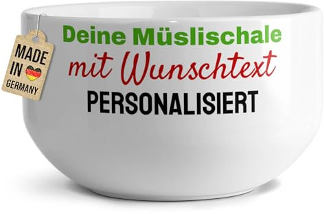PR Print Royal Müslischale mit Name oder Text selbst gestalten - Personalisierte Schüssel bedrucken - Individuelle Fotogeschenke zum Geburtstag, Weihnachten | Keramik, 500 ml