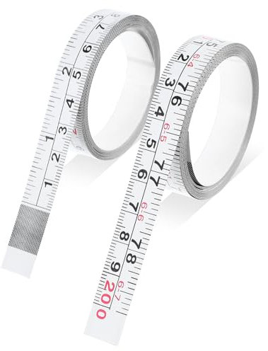 Ymapinc 2 Packs Steel Self Adhesive Measuring Tape, 78 Inches/200 cm Sticky Tape Ruler Measure, White Metric and Imperial Measure Reading Ruler Tapes for Workbench Drafting Table