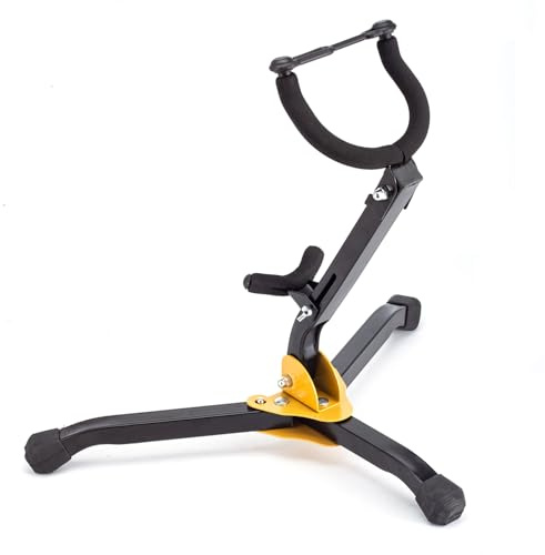 RuiJOTWAT Alto/Tenor Saxophone Tripod Stand Sax Foldable Triangle Rest Stand Yellow And Black
