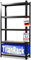 etm Schwerlastregale – Garage, Keller, Werkstatt - Steckregal, Lagerregal, Kellerregal - Hohe Traglast & Verstellbare Böden (Schwarz, 180 x 90 x 40 cm)