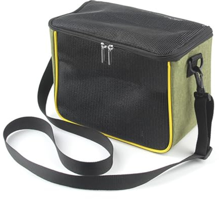 Laroal Trasportino per Piccoli Animali Domestici con Doppia Cerniera, Borsa da Viaggio Traspirante per criceti con Fodera Rimovibile per Piccoli Animali (16,5 x 10,5 x 12 cm, Verde)