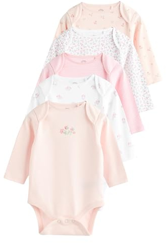 NEXT Bébé fille Body à manches longues 100% coton pour bébé, lot de 5 Pink Bunny 18 Mois-24 Mois