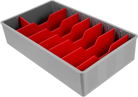 OSALADI Caja Registradora Multi-grids De Rojo Con Compartimentos Bandeja Insertable Para Clasificación De Monedas y Billetes Reemplazo Duradero Para Caja De Dinero Supermercados y Tiendas