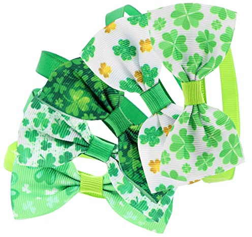 ROMISBABA 5 Stück Teiliges Verstellbares Haustier Fliegenhalsband aus Hautfreundlichem Atmungsaktiv Festlicher Patrick's Day Look für Hunde und Katzen für und Partys