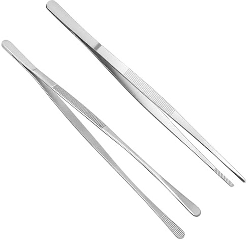 2 Piezas Pinzas de Cocina (30 cm), asar y hornear, Pinzas Finas de Acero Inoxidable, pinzas de cocina profesionales para cocinar