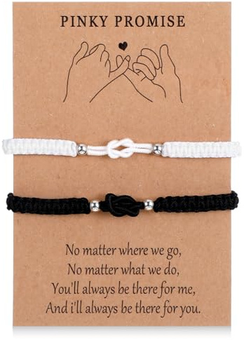 Thinp 2-pack pararmband, matchande armband vänskapsarmband knut armband vänskap partnerarmband för dig och honom kärlek knut armband kärleksarmband för par vänner bröllopsdag
