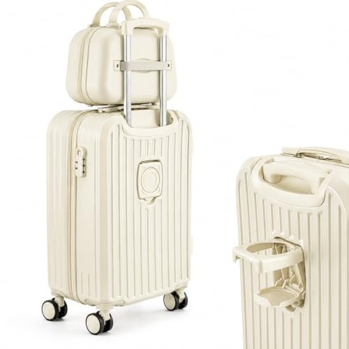 evergoods Cabin Suitcase 20 Inch ABS Trolley with Vanity Case Spinner | Lightweight ABS shell resists daily wear while keeping luggage easy to carry for business trips and weekend travel.