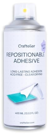 Craftelier - Adhesivo en Spray Reposicionable con Acabado Transparente Especial para Mantas de Corte | Ideal para Alargar la Vida de tu Manta de Corte, 400 ml (el empaque puede diferir)