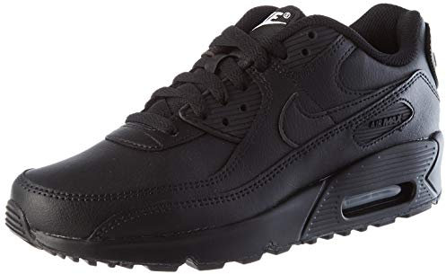 Nike NIKE AIR MAX 90 LTR (PS), Unisex Kid's Running Shoe, Black Black Black White, 10 Child UK (27.5 EU)