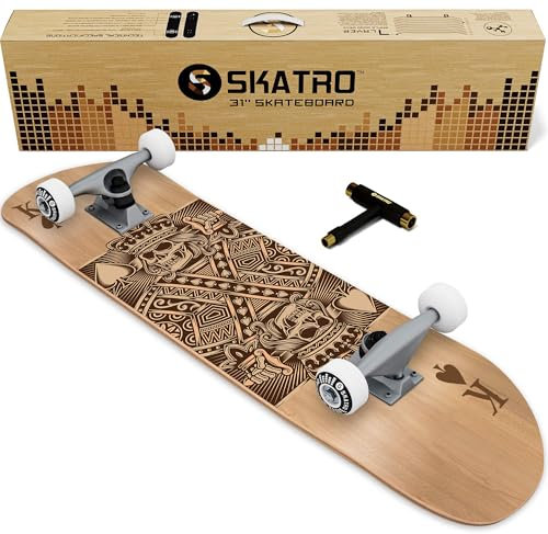 SKATRO - Pro Skateboard 31 Komplett für Erwachsene, Jungen, Mädchen, Anfänger und Kinder