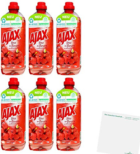 Ajax Allzweckreiniger Hibiskusblüten 6er Pack (6x1l Flasche) + usy Block