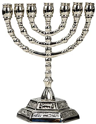 NKlaus Ljushållare för ljus mässing, förnicklad, 13 cm menorah, 1 styck
