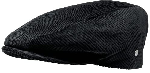 WEROR Herren Flatcap Schirmmütze Schiebermütze Mütze Cap Cord WEROR-396.1 (60, Schwarz)