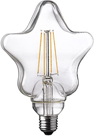 NCC-Licht LED Filament Retro Leuchtmittel Vintage S125 Stern-Form 4W E27 klar 300lm extra warmweiß 1800K