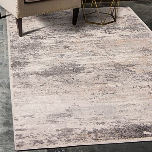 Mazovia Tappeto Salotto Moderno Pelo Corto - Tappeti Moderni Soggiorno - Tappeti Camera da Letto - Tappeti Salotto Grandi Dimesnioni - Motivo Astratto Vintage - Grigio Beige 200x300 cm