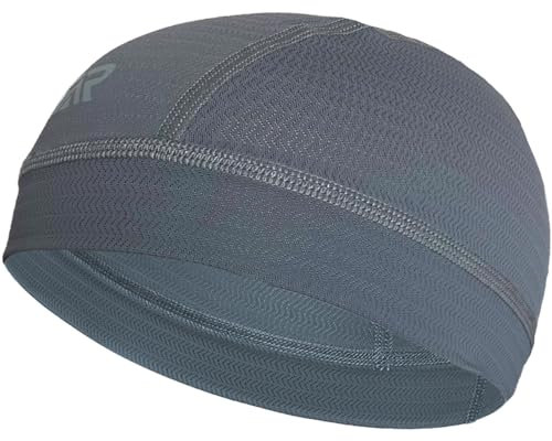 VIAUMBR Unterziehmütze Fahrradhelm Fahrrad Mütze Unterm Helm Fahrradmütze Sommermütze Kopfbedeckung für Herren Damen Sportmütze Fahrradfahren Radfahren Jogging Rudern Motorrad Grau