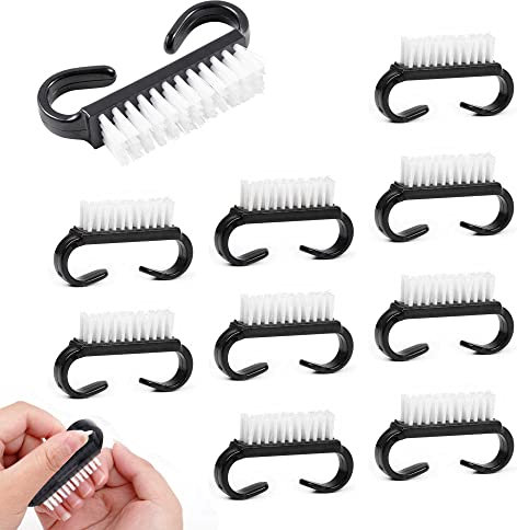 OHYER 10 Piezas Cepillos de Uñas de Plástico Nail Art Dust Removedor Nail Brush Cepillo de Plástico con Mango Herramientas de Manicura Cepillo de Limpieza para Uñas Manos Pies Manualidades y Grietas