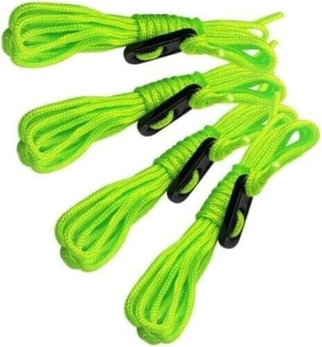 ADEPTNA Heavy Duty 4pack High Visibility Tent Guy Ropes Camping Multi-Purpose Reflective Green Cord Line