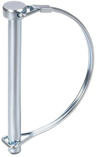 DTGN 8mm x 90mm (DxL) Shaft Locking Pin - 1Pack - Good for Farm Trailers Lawn - Carbon Steel Round Trailer Coupler Pin - Silver Tone