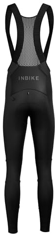 INBIKE Culotte Ciclismo con Tirantes Hombre Invierno Pantalones Pantalón Bici Carretera Cálido Cortaviento Slimfit con Bolsillos Acolchados 3D Apto para 5-15°C Polar Altamente Elástico,S