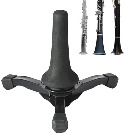 Generic - Tragbarer Sopran-Saxophon-Ständer, Metall + PC, Schwarz, B♭, Saxophonständer