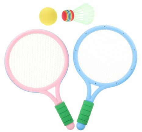 MUSISALY Federballschläger Kinder Set Badmintonschläger Für Und Trainingsspiele 2 Federbälle Ideal Für Outdoor Sport Farbenfrohes Design Und Pink Junge Spieler