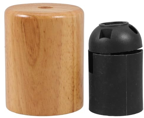 HOMSFOU Douille En Bois Massif E27 Suspendre Adaptateur De Prise à Vis Support De Lampe Suspendu Pour Café, Chambre Et Salle à Manger Kit De Fabrication De Lampes Usage Polyvalent Installation Simple