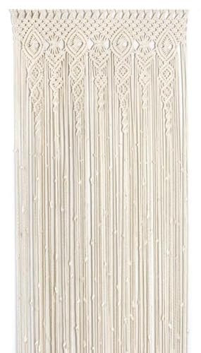 Boho-Türvorhang, gewebt, 90 x 180 cm, 90 x 200 cm, 100 x 200 cm, Baumwolle, Spitze, Makramee, Wandbehang für Hochzeit, Hintergrund, Fensterbogen, Heimdekoration, Beige