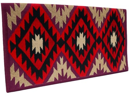 Western Show Saddle Pad/Blanket for Horses - Handmade Wool Saddle Blanket with New Zealand Design, Thick, Durable & Comfortable for Horse Riding m139 (32” L x 32” W x 1)