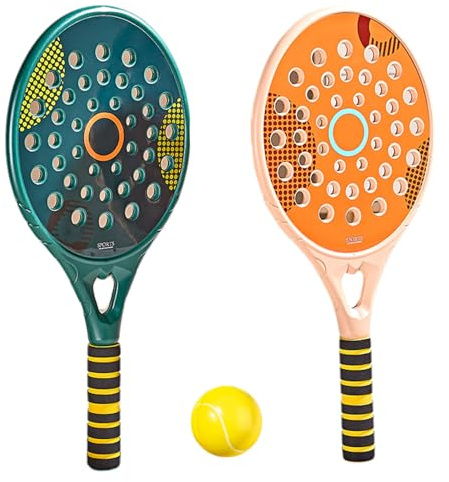 Set di racchette da tennis, racchetta da beach tennis impermeabile con foro per l'aria, racchette da paddle da 18, 1x8, 7 con impugnatura antiscivolo, da con pallina da beach tenn