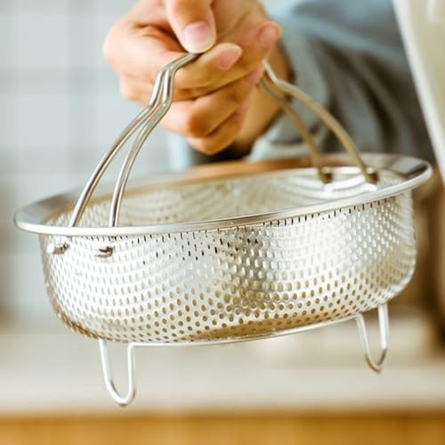 Insert multifonction en acier inoxydable pour cuiseur vapeur, s'adapte à la plupart des casseroles et poêles pour une cuisson efficace et filtrage (S)