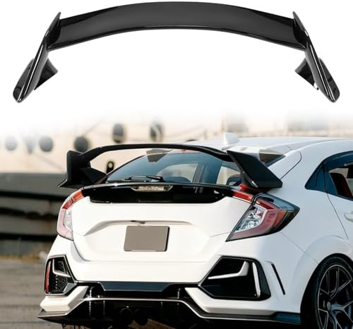 Spoiler posteriore per Honda Civic 2016-2021 5 porte Hatchback, spoiler Civic di decima generazione, spoiler posteriore per bagagliaio in stile Type-R nero lucido, kit accessori esterni per carrozzeri