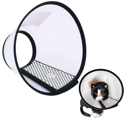 Katt halsband anti-bitning, medicinsk skyddskrage för små katter 2–3 kg, 18–22 cm halsomkrets & 10,5 cm djup, hård plastskyddshjälm mot läckage och sårvård