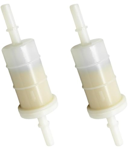 Strongthium Bränslefilter 879885Q 8 mm 5/16 tum utombordsmotor set om 2, kompatibel med Mercury Mariner 30–300HP EFI 4-takt Verado Inline bensinfilter 20 mikron ersättning