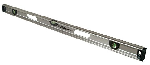 Stanley I-Profil Wasserwaage (180 cm Länge, vertikale Libellen, horizontale Libelle, Schutzkappen, Aluminium) XTHT1-42138, Schwarz,silber