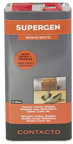 Supergen adhesivo contacto resistente en lata cuadrada, 5 L